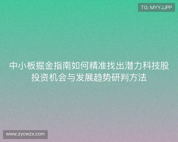 中小板掘金指南如何精准找出潜力科技股投资机会与发展趋势研判方法